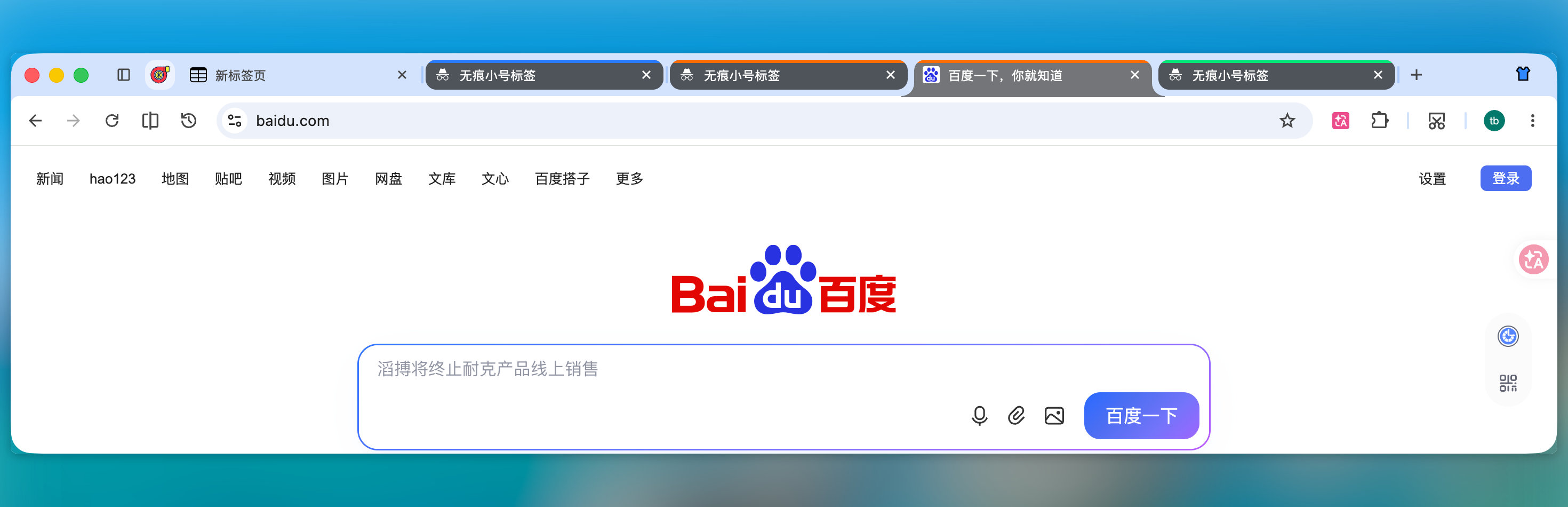 小號分頁:一般視窗內加深樣式的分頁,同一身分頂部同色色條