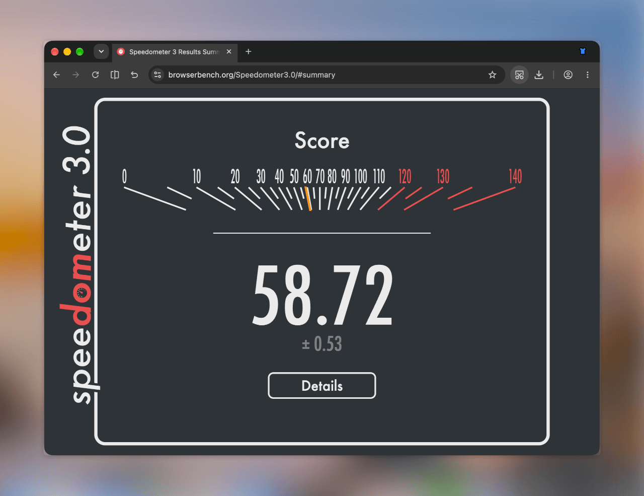 Turbo Browser Speedometer 3.0 ベンチマーク結果